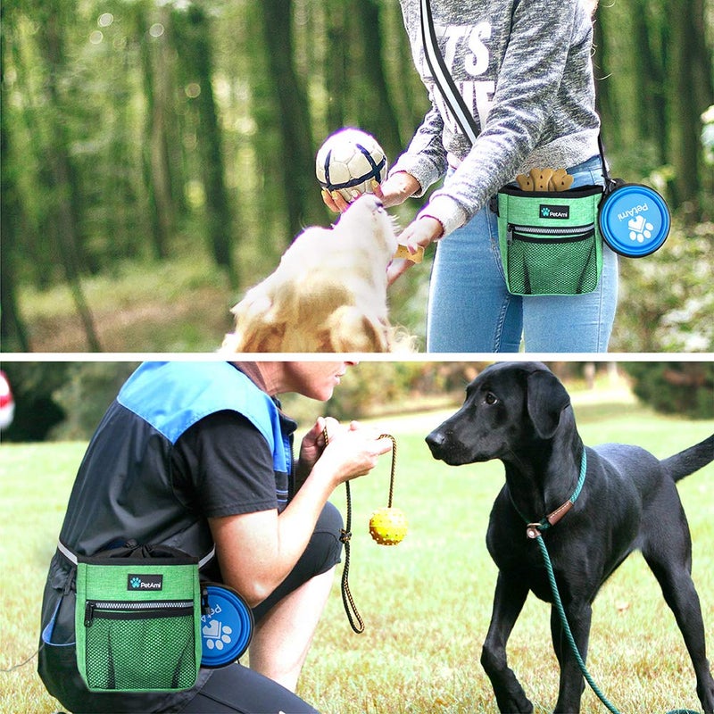 PetAmi Dog Treat Pouch, Pet Treat Pouch for Training, Dog Walking Bag Holder for Kibbles, Pet Food Toy, Dog Trainer Essentials Supplies, Poop Bag Dispenser, 3 Ways to Wear (Green) - Image 5